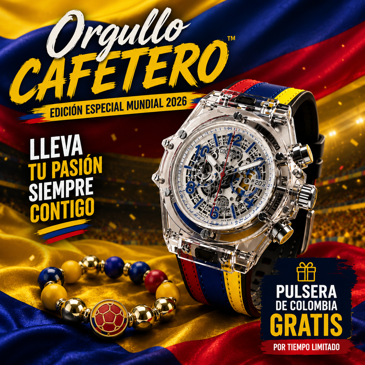 Orgullo Cafetero™ ⌚(Reloj + Pulsera de Regalo) - Edición Especial Mundial 2026