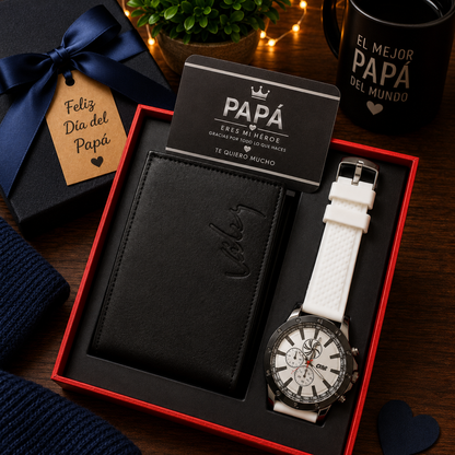 Kit Caballero Elite™  Reloj Premium + Cartera de Cuero GRATIS (Promoción Especial Día del Padre)